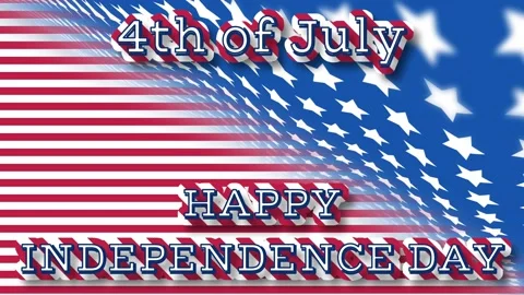Happy independence day and 4th of July greetings line on usa flag background Stock Footage 237745895