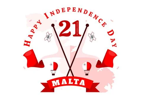 Happy Independence Day of Malta Vector Illustration Celebrating 21st Septem.. Stock Illustration