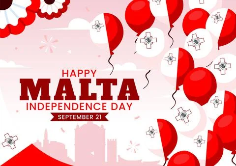 Happy Independence Day of Malta Vector Illustration Celebrating 21st Septem.. Stock Illustration