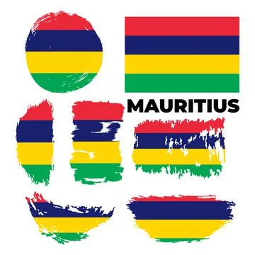 Happy independence day of Mauritius with creative brush flag background Stock Illustration