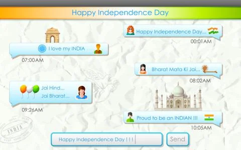 Happy Independence Day message Stock Illustration
