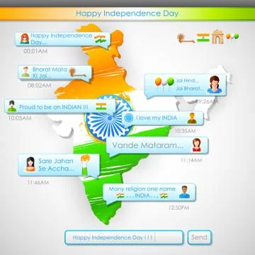 Happy Independence Day message Stock Illustration