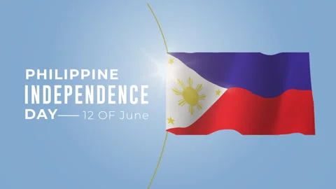 Happy Independence Day Philippines typography animation with Philippines flag . Stock Footage 279325554
