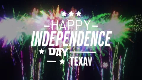 Happy independence day texas background greeting card with fireworks Stock Footage 300361616