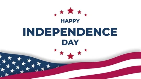 Happy Independence Day USA Background with American Flag Animation 4K Stock Footage 336590488