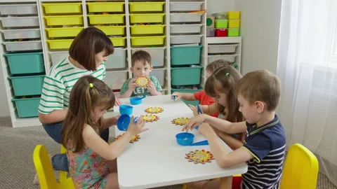 Happy interested children will complete the task. Stock Footage 246492357