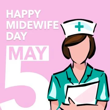 Happy international midwife day may 5 Stock Illustration