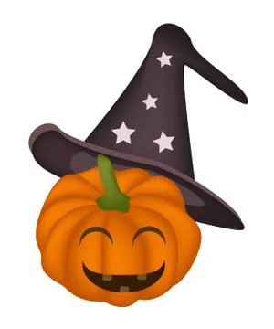 Happy Jack-o-Lantern Pumpkin on A White Background Stock Illustration