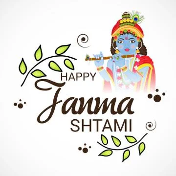 Happy Janmashtami. Illustrazione stock
