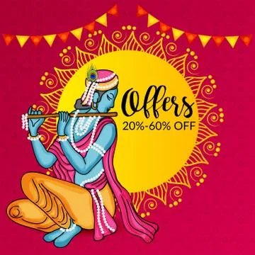 Happy Janmashtami. Stock Illustration
