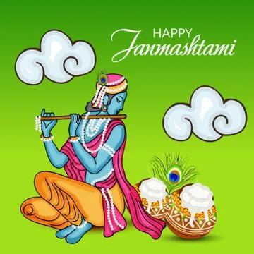 Happy Janmashtami. Stock Illustration