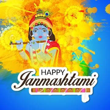 Happy Janmashtami. Illustrazione stock