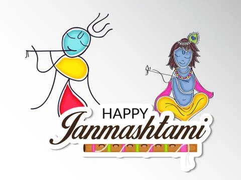 Happy Janmashtami. Illustrazione stock