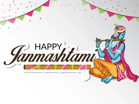Happy Janmashtami. Illustrazione stock