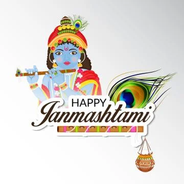 Happy Janmashtami. Illustrazione stock