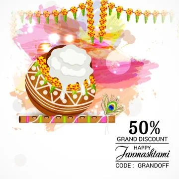 Happy Janmashtami. Stock Illustration