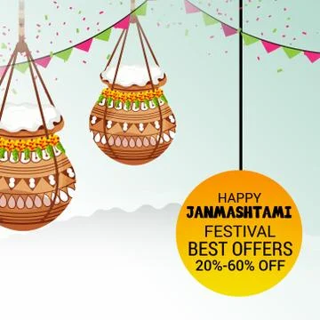 Happy Janmashtami. Stock Illustration
