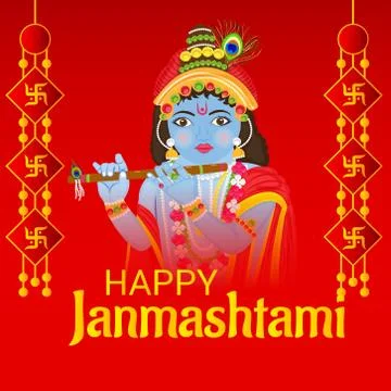 Happy Janmashtami. Illustrazione stock