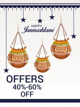 Happy Janmashtami. Illustrazione stock