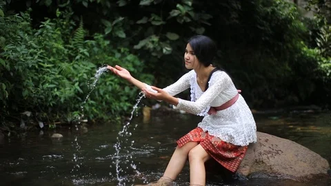 Happy Java Girl Stock Footage 125173851