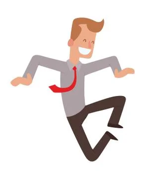 Happy jumping businessman vector Stock Illustration