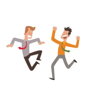 Happy jumping businessman vector Stock Illustration