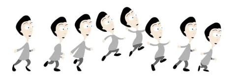 Happy jumping man Stock Illustration
