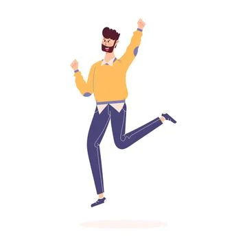 Happy jumping people Stock Illustration