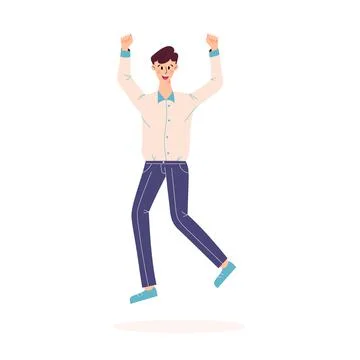 Happy jumping people Stock Illustration