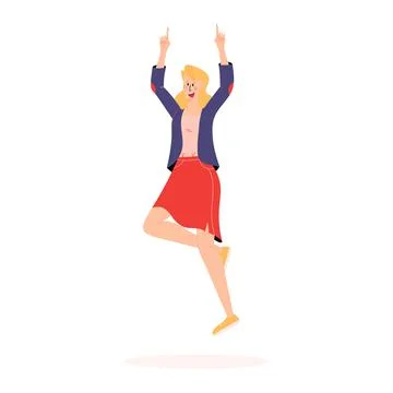 Happy jumping people Stock Illustration