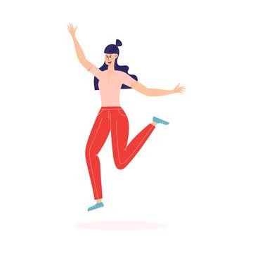 Happy jumping people Stock Illustration
