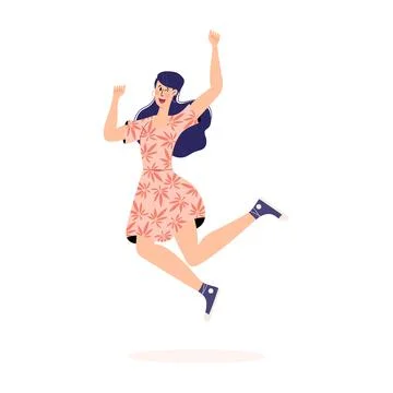 Happy jumping people Stock Illustration