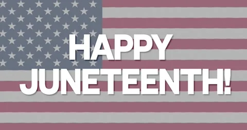 Happy Juneteenth with American Flag Stock Footage 242038941