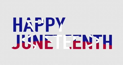 Happy Juneteenth Flag Text on Alpha Background 스톡 동영상 242038805