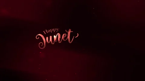 Happy Juneteenth Typography Design on Elegant Red Background Video stock 310861295