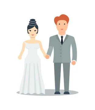 Happy just married vector icon Stock Illustration