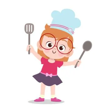 Happy kid cooking chef vector illustration Stock-Illustration