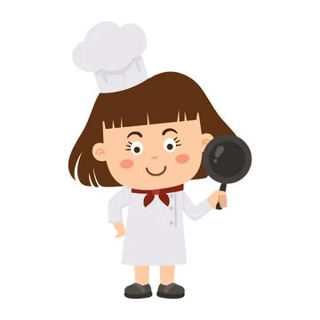 Happy kid cooking chef vector illustration Stock Illustration