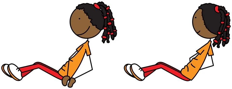 Happy kid exercises Stock Illustration