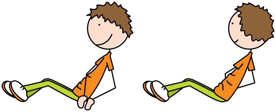 Happy kid exercises Stock Illustration