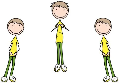 Happy kid exercises Stock Illustration