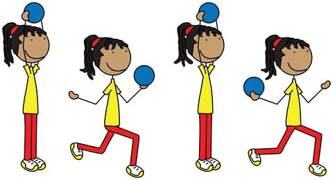 Happy kid exercises Stock Illustration