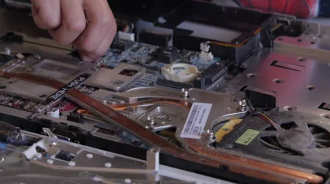 Happy Kid having fun with fixing a computer Video stock 57410783