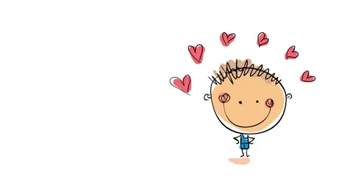 Happy kid posing with attitude under an arch built above his head with cute pink Stock Footage 131177545