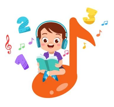 Happy kid read book study knowledge Stock-Illustration