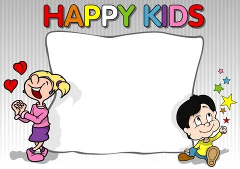 Happy Kids Background Stock Illustration