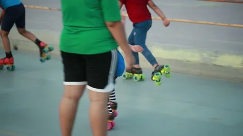 Happy kids doing best practice and racing each other student on ground. Stock Footage 238611442