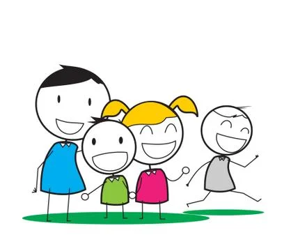Happy Kids Stock Illustration