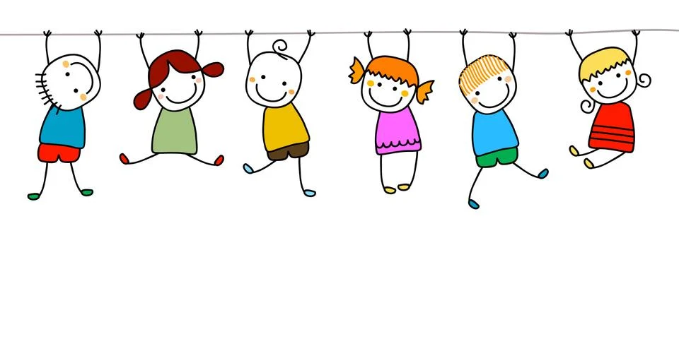 Happy kids playing Stock Illustration