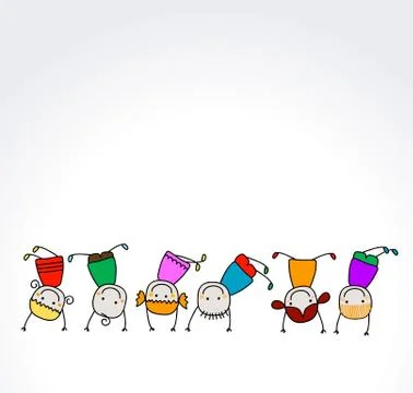 Happy kiids playing Stock Illustration